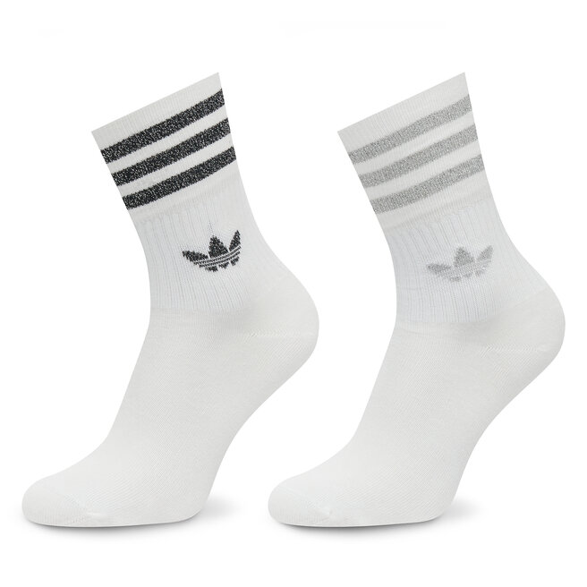 Zestaw 2 par wysokich skarpet damskich adidas Glt Crew - Biały