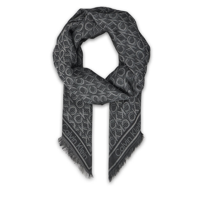 Chusta Calvin Klein Aop Monogram Jacquard - Czarny
