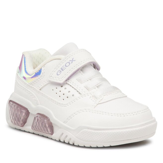 Sneakers Geox J Illuminus Girl J35HPA0BUASC0761 M White/Lilac epantofi-Copii-Fete-Pantofi imagine noua gjx.ro