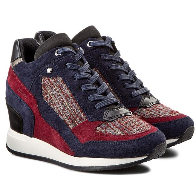 Sneakers Geox D Nydame A 0CK22 C7BF4 Bordeaux/Navy • Www.zapatos.es
