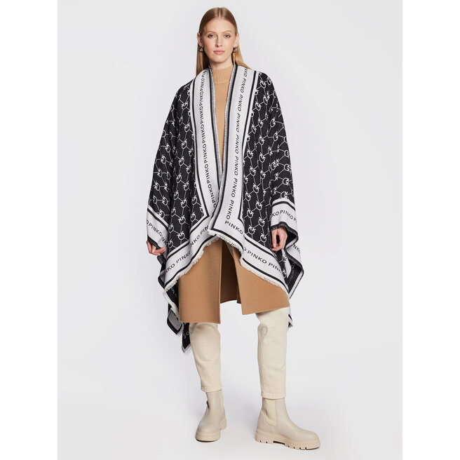 Poncho Pinko Olimpique 1G207A A0CJ Nero/Panna ZCB 1G207A imagine noua gjx.ro