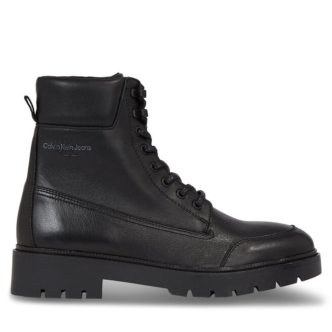 Trapery Calvin Klein Jeans Combat Mid Laceup Wl Lth - Czarny