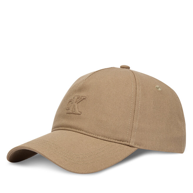 Czapka z daszkiem Calvin Klein Monogram Deboss Canvas Baseball LV04G5027G Beżowy -