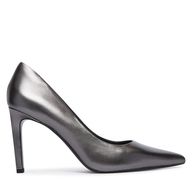 Szpilki Calvin Klein Ess Stiletto 90 Met Lth HW0HW03436 Szary ciemny