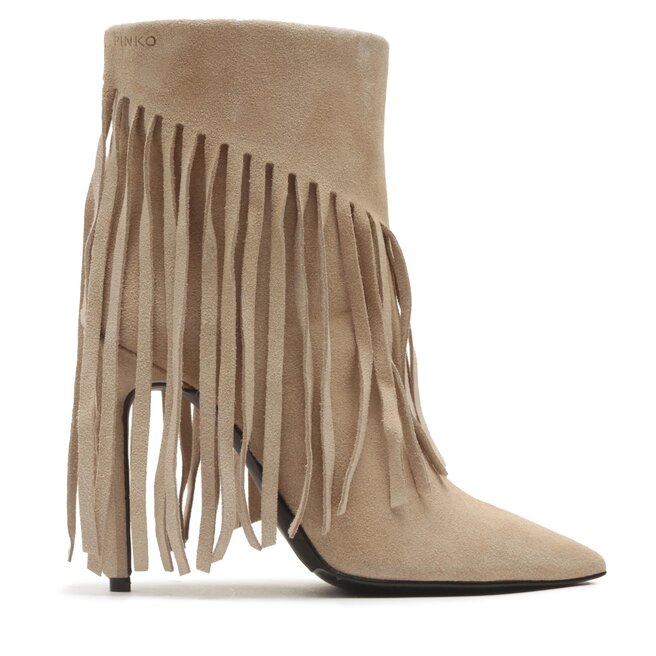 Pinko Polokozačky Pinko Olympe Tronchetto PE 23 BLKS1 100573 A0N8 Beige C70