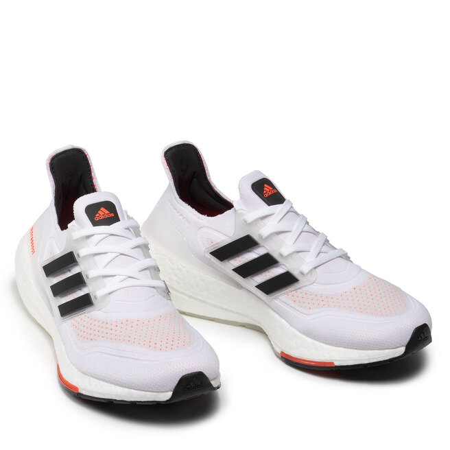 Buty adidas Ultraboost 21 S23863 Cloud White/Core Black/Solar Red |  eobuwie.com.pl