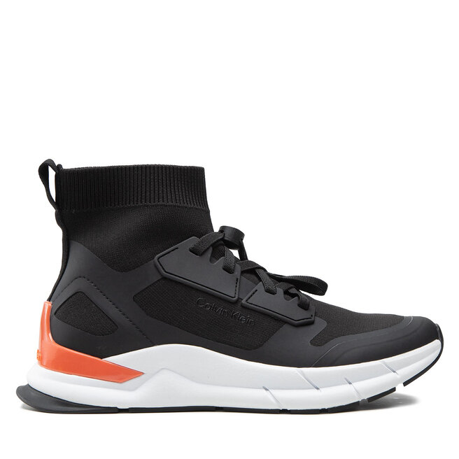 Calvin Klein Sneakers Calvin Klein High Top Lace Up Knit HM0HM00760 Black/Coral 0GP