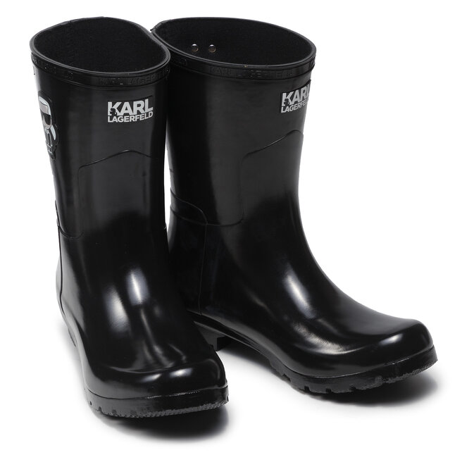 KARL LAGERFELD Gumijasti škornji KARL LAGERFELD KL47073 Black Rubber