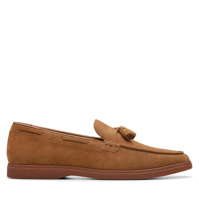 Mokasyny Clarks Torford Tassel - Brązowy