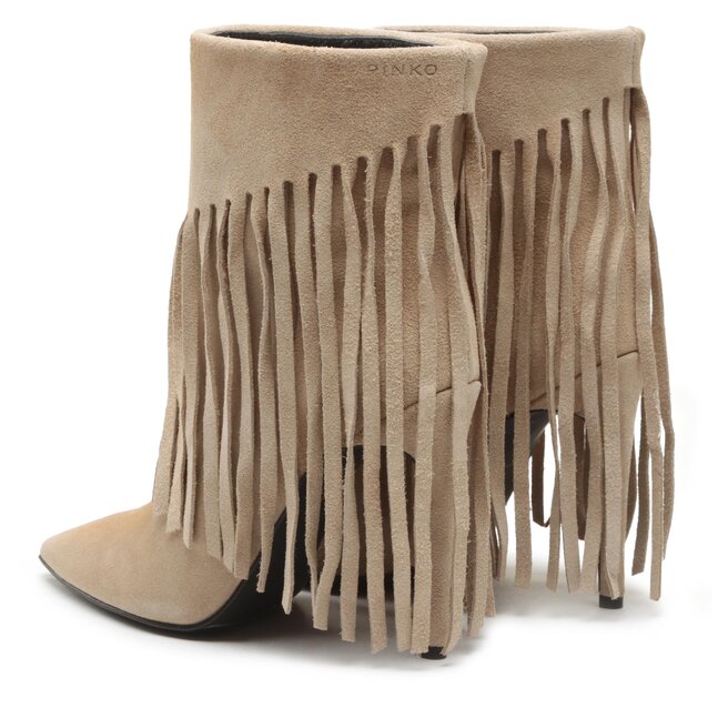 Pinko Polokozačky Pinko Olympe Tronchetto PE 23 BLKS1 100573 A0N8 Beige C70