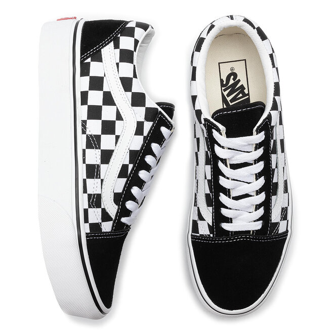 Vans Sneakers aus Stoff Vans Old Skool Platfor VN0A3B3UHRK1 (Checkerboard) Blk/Tr Wht