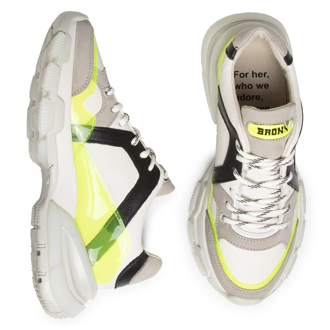 Bronx Sneakers Bronx 66295-BV Off White/N.Yellow/Black 3330