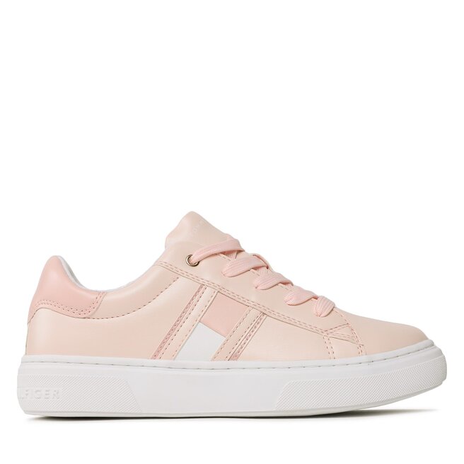 Sneakersy Tommy Hilfiger Flag Low Cut Lace-Up Sneaker - S Różowy