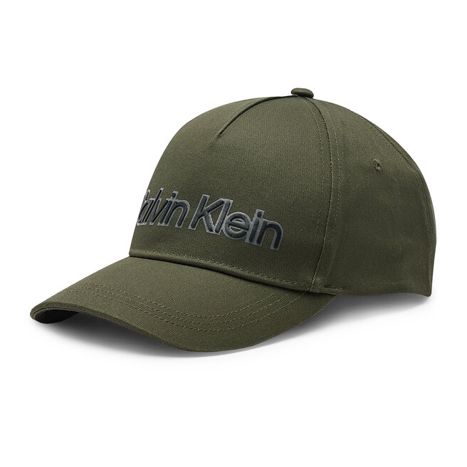 Calvin Klein Cappellino Calvin Klein Leather Lettering K50K509661 Dark Olive GRN