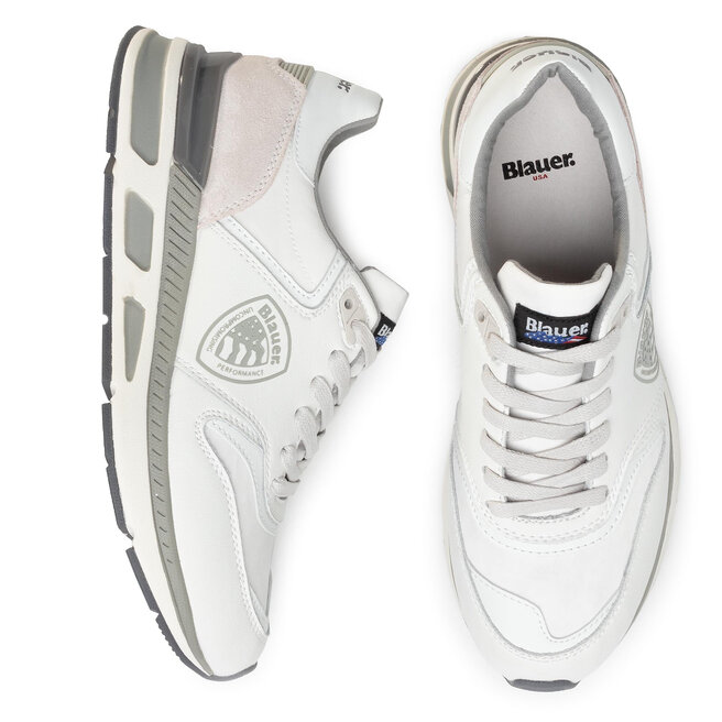 Blauer sneakers Murray in pelle e suede bianco blu main image 1