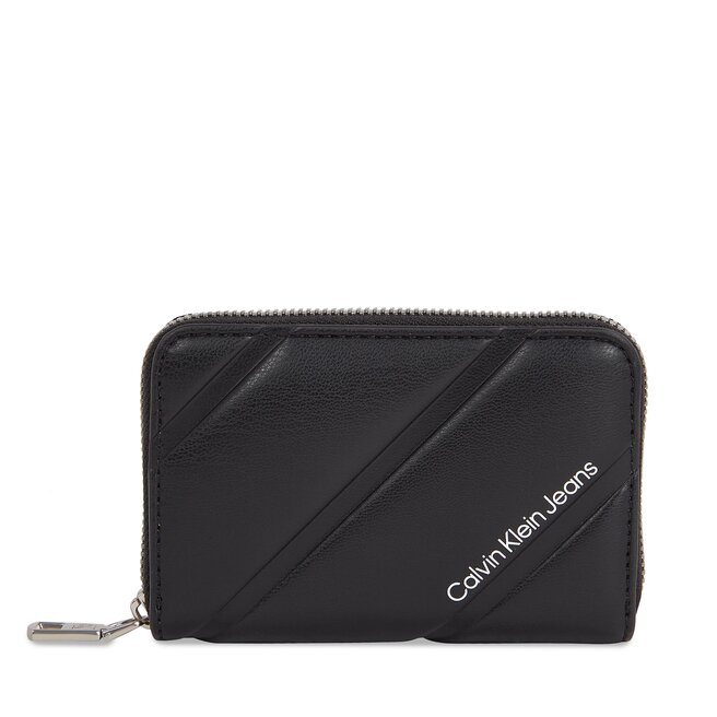 Mały Portfel Damski Calvin Klein Jeans Quilted Med Zip Around - Czarny