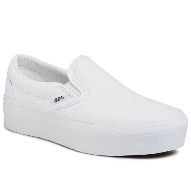 Vans platform white slip on top