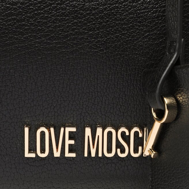 Love Moschino Damen Handtasche - Schultertasche Aus PU-Leder, Schwarz, Mit Logo