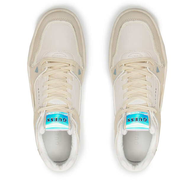 Guess Udine II, Scarpe con Lacci Uomo, White Brown Ochre, 40 EU