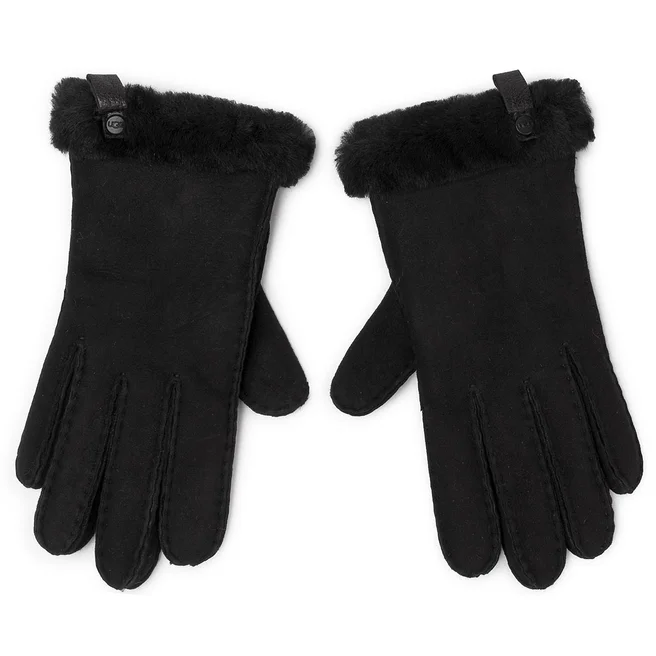 MÄƒnuÈ™i Ugg W Shorty Glove W Leather Trim 17367 Black
