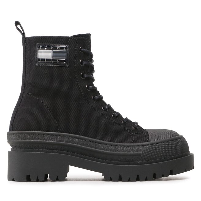 Botki Tommy Hilfiger Tjw Foxing Canvas - Czarny