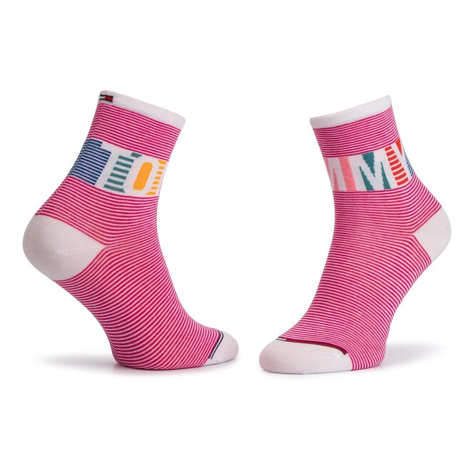 Tommy Hilfiger 2 pár hosszú szárú női zokni Tommy Hilfiger 391006001 Pink/White 094
