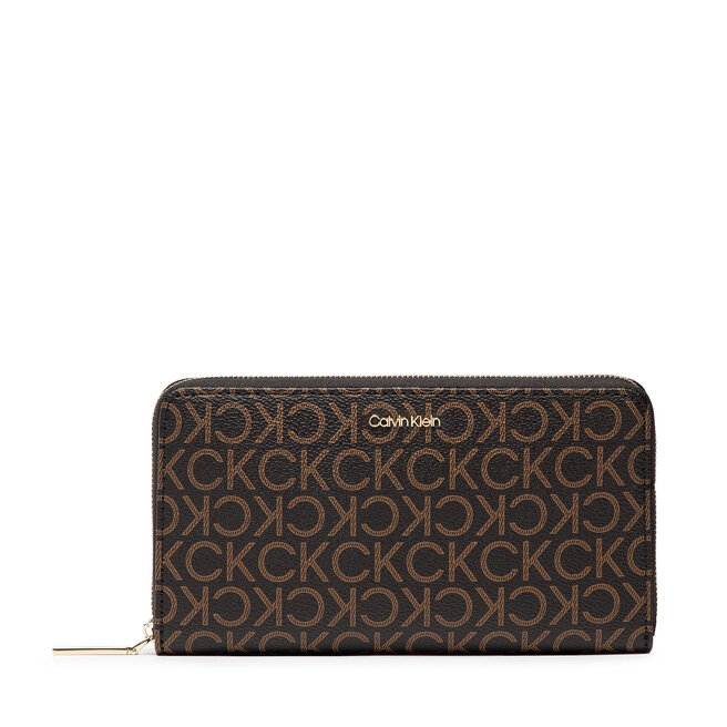Portofel Mare de Damă Calvin Klein Ck Must Z/A Wallet Xl Mono K60K609546 BRW BRW