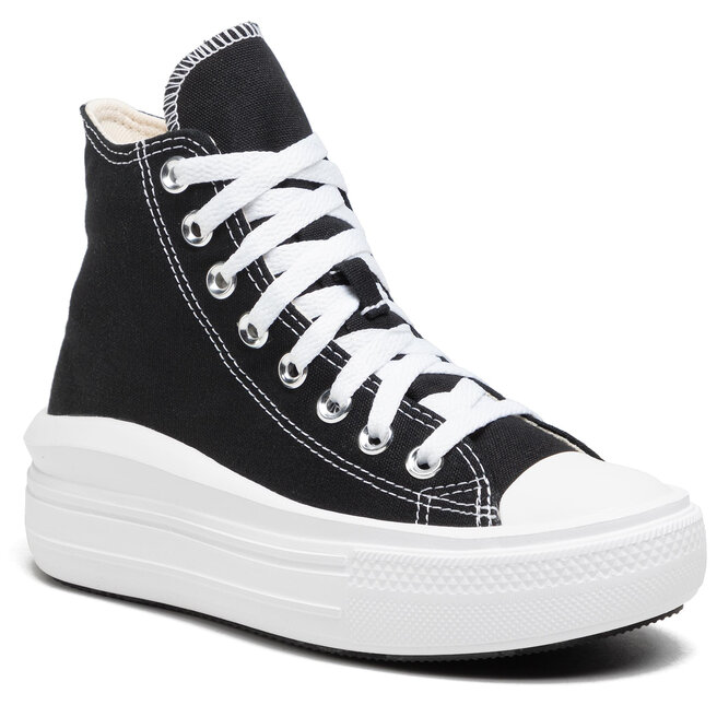 converse ctas move hi black & white platform shoes