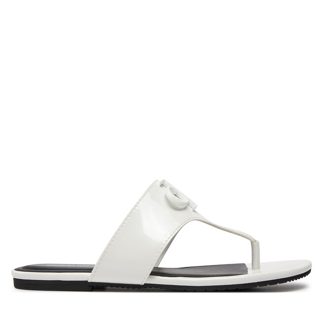 Japonki Calvin Klein Jeans Flat Sandal Slide Toepost Mg Met - Biały