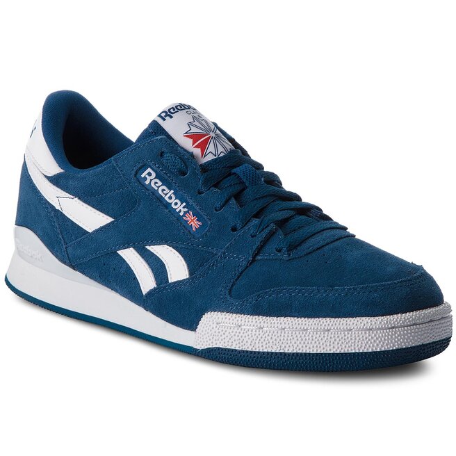 reebok blue and white