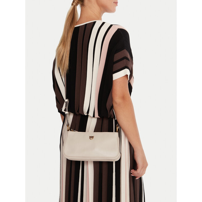 Torebka PINKO Half Moon Baguette Mini AI 25-26 PLTT 105069 A0QO Écru -