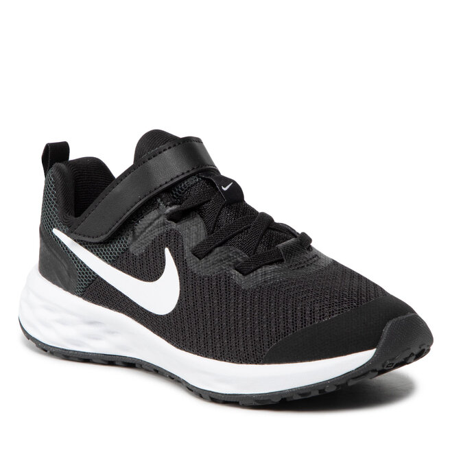 Nike Обувки Nike Revolution 6 Nn (PSV) DD1095 003 Black/White/Dk Smoke Grey