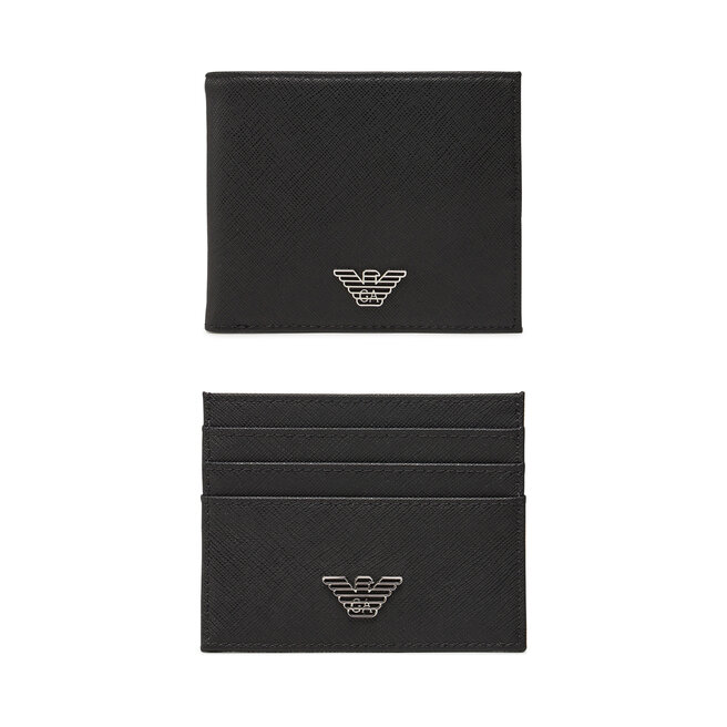 Zestaw portfel i etui na karty Emporio Armani Y4R237 - Czarny