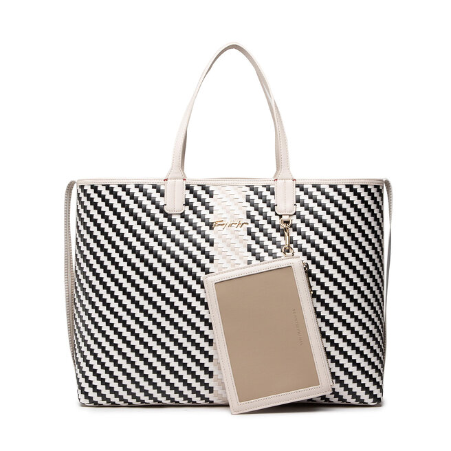 Geantă Tommy Hilfiger Iconic Tommy Tote Woven AW0AW12320 0F6 0F6 imagine noua gjx.ro