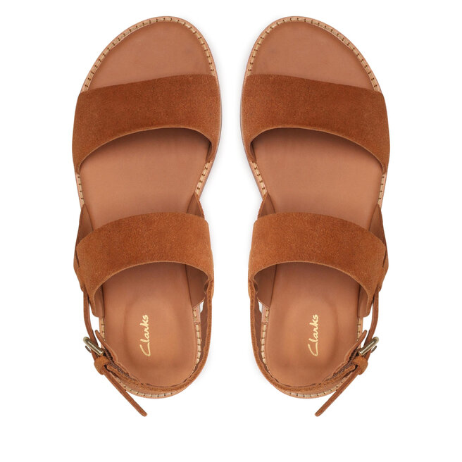 Clarks Sandály Clarks Karsea Strap 261585384 Tan Suede