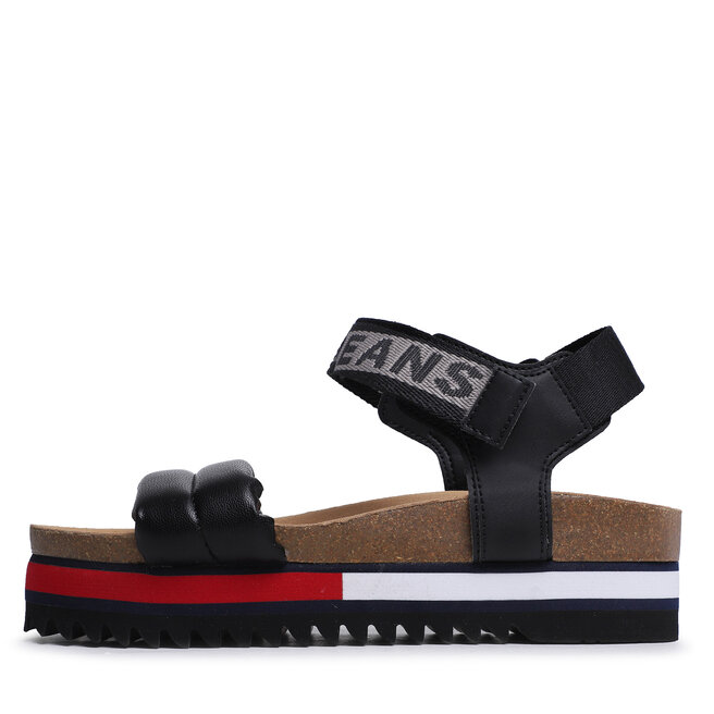 Tommy Jeans Sandály Tommy Jeans Flag Outsole Tommy Jeans Sandal EN0EN02122 Black 0GJ