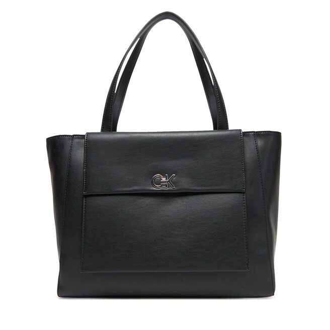 Torebka Calvin Klein Ck Re-Lock Medium Shopper - Czarny