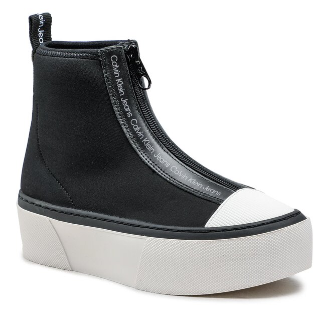 Sneakers Calvin Klein Jeans Cupsole Flatform Mid Zip YW0YW00767 Black BDS