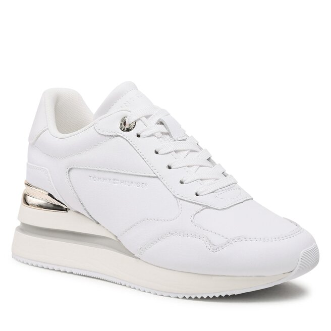 Tommy Hilfiger Сникърси Tommy Hilfiger Wedge Sneaker With Gold FW0FW07031 White YBS