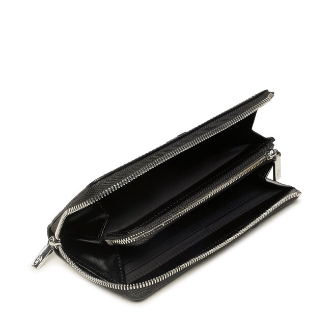 Lacoste Portofel Mare de Damă Lacoste Slim Zip Wallet NF3580KL Noir 000