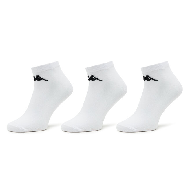 Kappa Set de 3 perechi de șosete medii unisex Kappa 708068 Bright White 11-0601