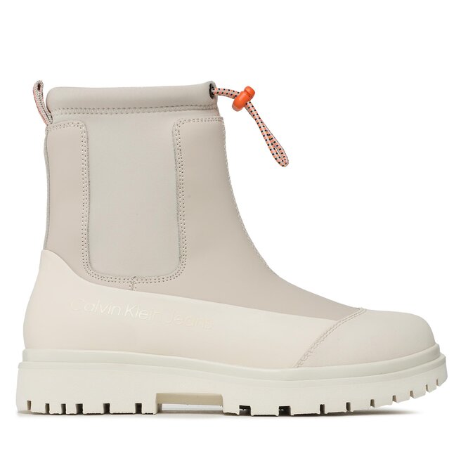 Botki Calvin Klein Jeans Chunky Combat Chelsea Boot Rub - Beżowy