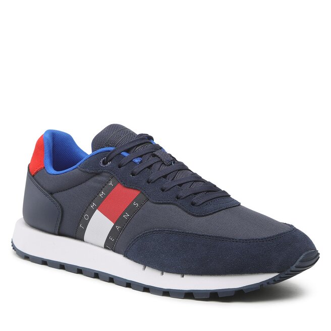 Tommy Jeans Sneakersy Tommy Jeans Leather Runner EM0EM01136 Twilight Navy C87