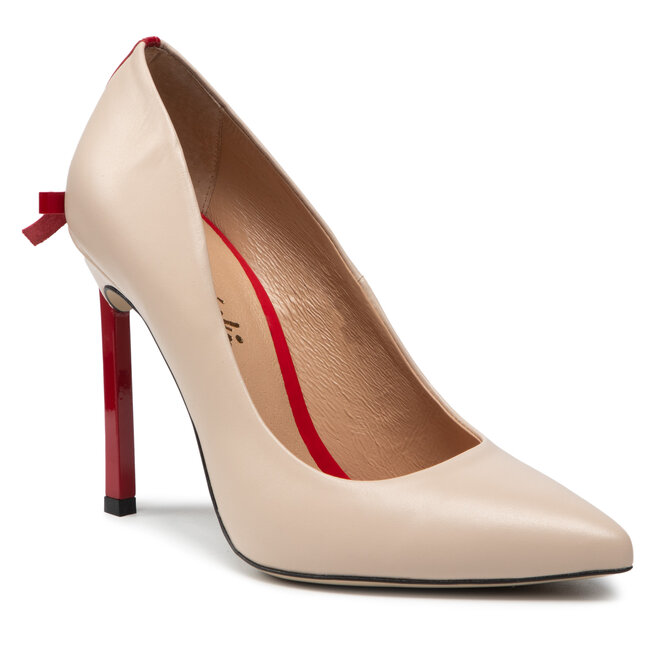 Scarpe stiletto R.Pola ski 1223 Be owy Lico Czerwony escarpe