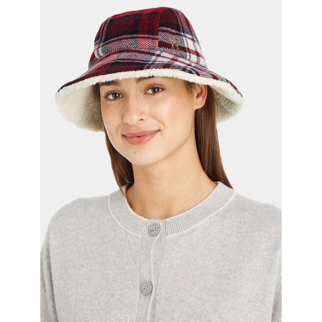 Tommy Hilfiger Klobouk Tommy Hilfiger Tommy Check Bucket Hat AW0AW15313 Space Blue DW6