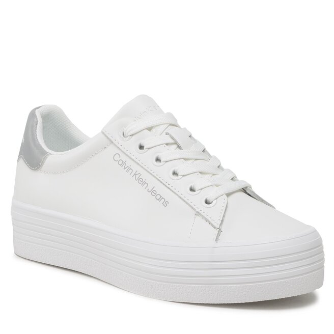 Calvin Klein Jeans Сникърси Calvin Klein Jeans Vulc Flatform Laceup Ny Refl Wn YW0YW01220 Bright White/Reflective YBR