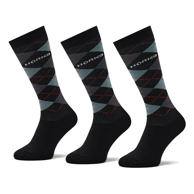 Zestaw 3 par wysokich skarpet unisex Horka Riding Socks - Czarny