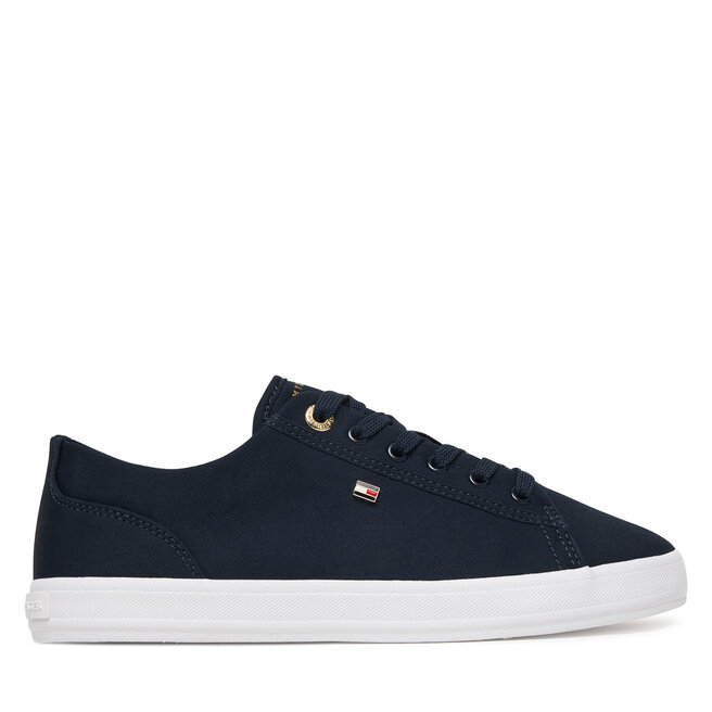 Sneakersy Tommy Hilfiger Th Foxing Sneaker Canvas FW0FW09170 Granatowy - kobiece