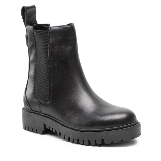 Guess Členková obuv s elastickým prvkom Guess Oakess FL7OAK LEA10 BLACK