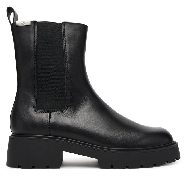 Sztyblety Calvin Klein Jeans Combat Mid Chelsea Boot Hw Lth - Czarny